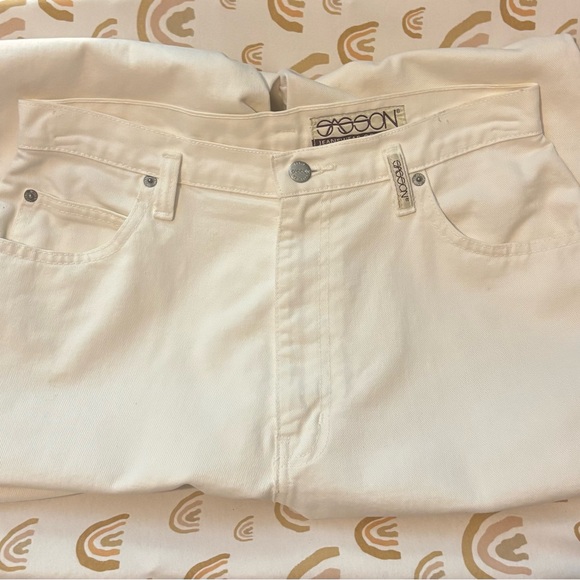 Vintage‎ 1980s Sasson White High-Rise Taper Leg Sz 13/14 Jeans Cotton No Stretch - Picture 3 of 12